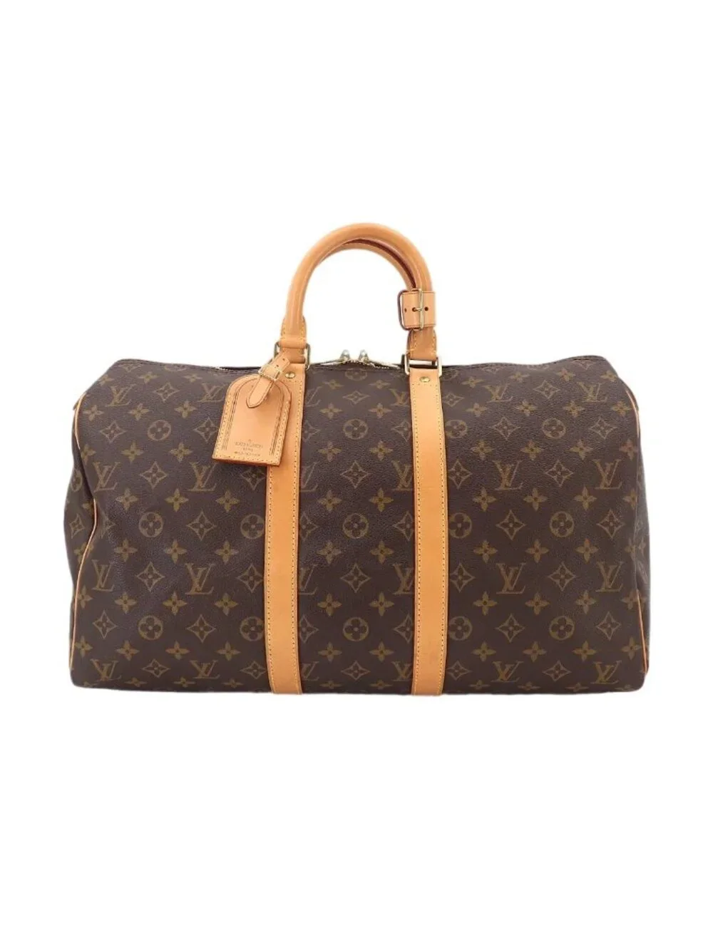 Louis Vuitton Monogram Keepall 45 Boston Bag Brown